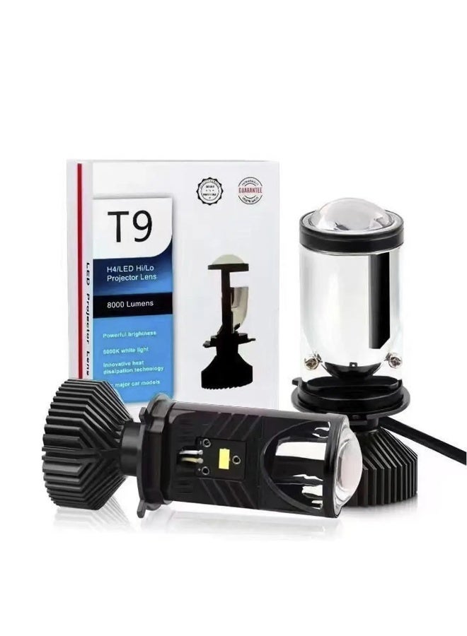 H4 LED BULB MINI PROJECTOR LENS T9, 8000 Lumens, Powerful Brightness 6000k white light, Innovative Heat dissipation technology - Image 1